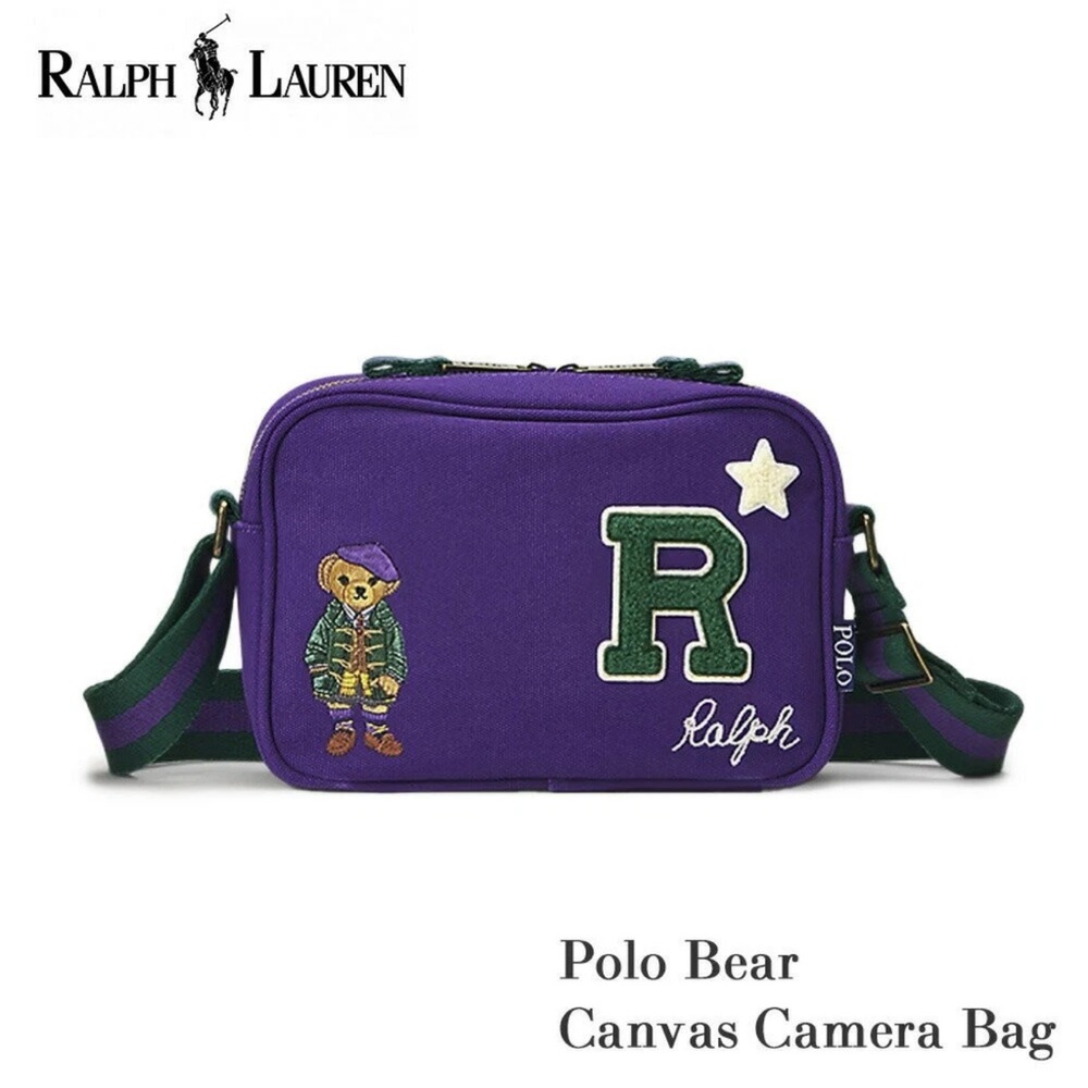 Ralph Lauren Kids' Bear Varsity Camera Crossbody Bag